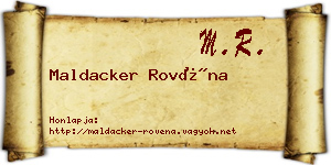Maldacker Rovéna névjegykártya